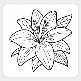 Black And White Lily Design Sticker